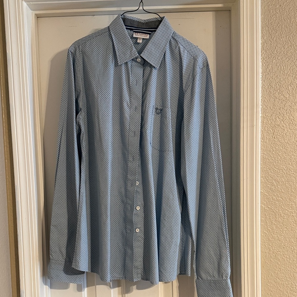 Shyanne Light Blue Micro-Pattern Women’s Western Dress Shirt